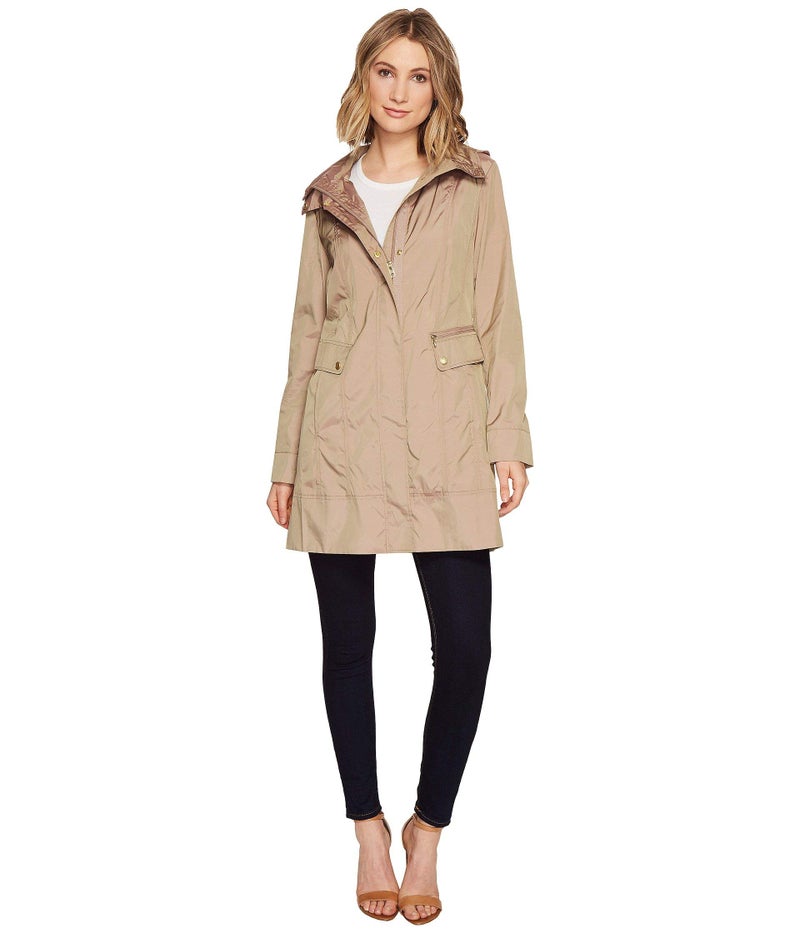 Cole Haan Women's Packable rain Jacket, champagne, 2X - Image 1